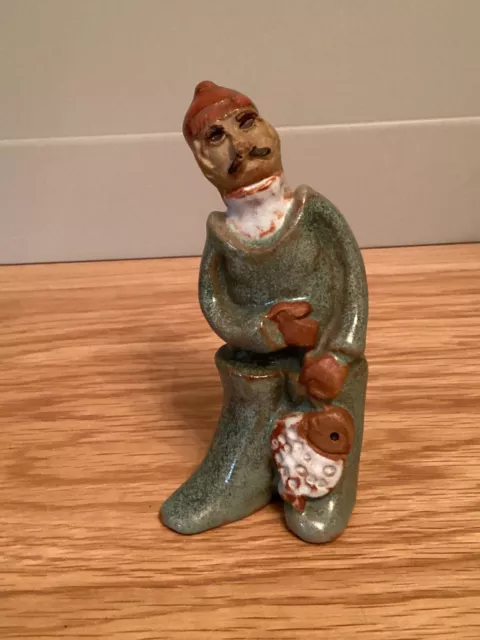 Vintage TREMAR POTTERY CORNWALL Fisherman With Fish Catch Figure