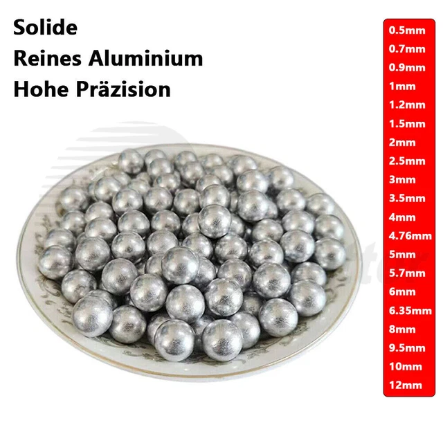 Sfere in alluminio puro solido da 0,5 mm a 12 mm sfere precisione bicicletta cuscinetti a sfera