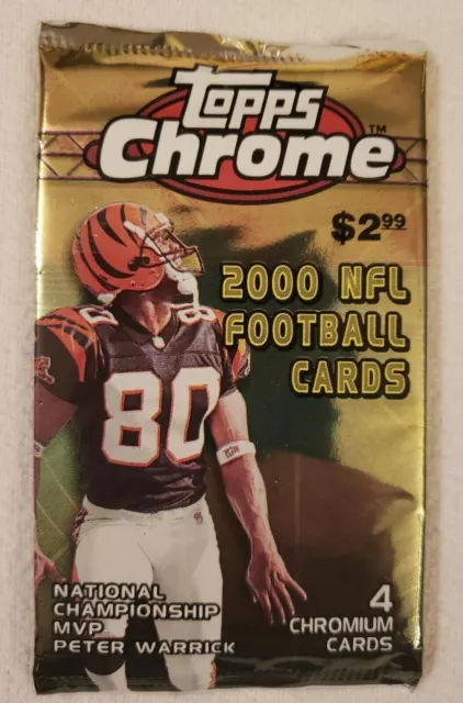 2000 Topps Chrome NFL Football Hobby Pack 4 Cards per Pack New Factory Sealed