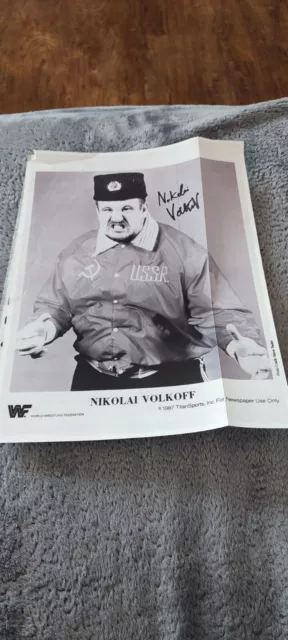 WWF WWE Wrestling Original Handsigniert Autogramm Nikolai Volkoff