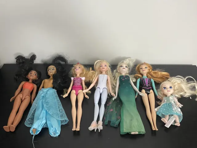 Disney Frozen Princess Elsa, Anna, Princess Moana, Jasmine, Aurora Bundle