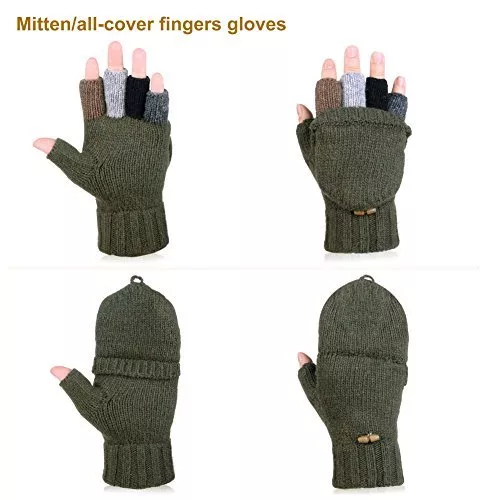 Vbiger  Winter Handschuhe Fingerlose   Fingerhandschuhe Einheitsgröße