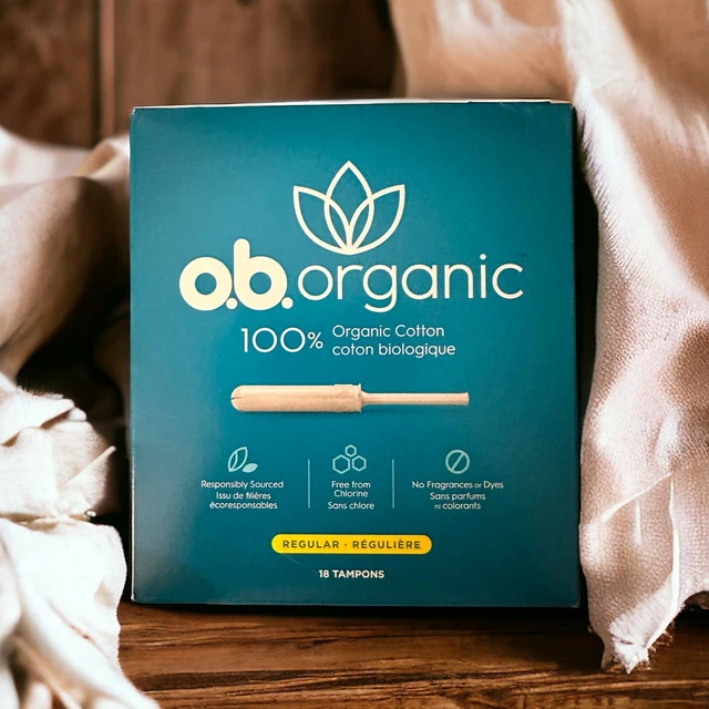 O.B. OB ORGANIC Tampons 100 Organic Cotton, Regular & Super Tampons 54
