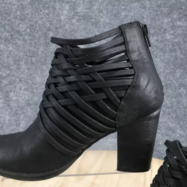 Mossimo Supply Co Boots Womens 8.5 Casual Zip Huarache Heels Ankle Bootie Black 3