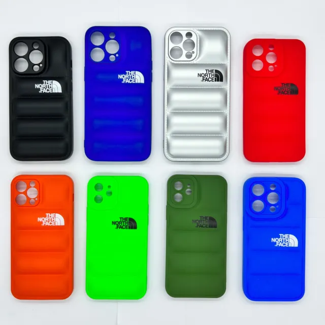 Cover Puffer Piumino The North Face per Apple iPhone X XR 11 12 13 14 Pro Max