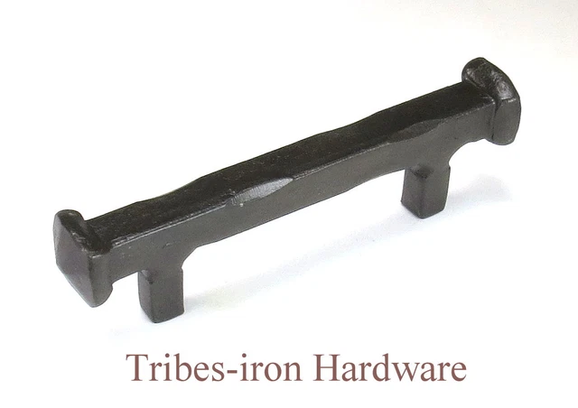 Cabinet Drawer Pull Handle Handmade 64mm 4.1" Rustic Wrought Iron Kitchen Door