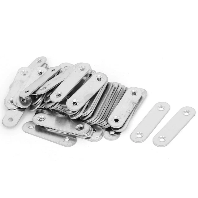 100 pezzi connettori piatti piastra forata lamiera forata 60 x 15 x 2 mm collegamento legno acciaio inox