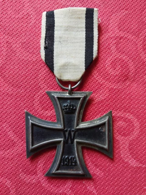 EK Eisernes Kreuz 2. Klasse Orden magnetisch 1914-18 Hersteller K.P. im Bandring