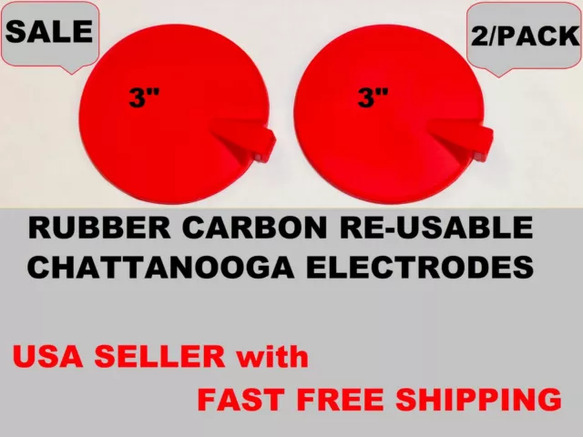 2PS CARBON RUBBER MULTI-USE ELECTRODE for CHATTANOOGA VECTRA GENISYS SERIES, 3"
