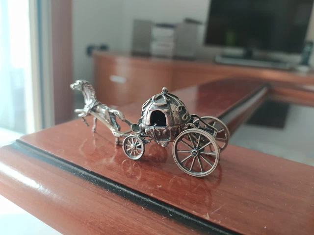Miniatura Carrozza Zucca Argento Microfusione