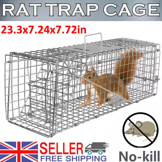 Large Humane Live Animal Trap Cage for Rabbit, Raccoons, Cat, Opossums, Squirrel