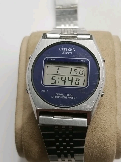 Montre Vintage Quartz Citizen Japan DX-2051 - Boîtier Acier - Affichage Digital - NE FONCTIONNE PAS