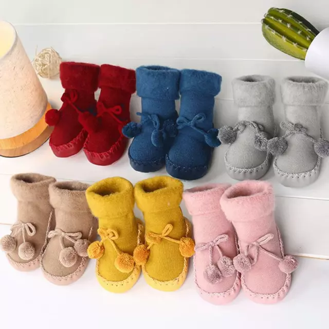 Winter Infant Baby Girl Boy Toddler Anti-slip Warm Slippers Socks Cotton Shoes