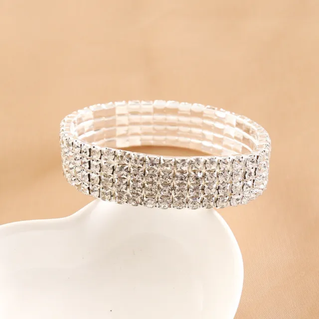 925 Silver Women Gold Cubic Zirconia Bracelet Bangle Cuff Wedding Jewelry Gifts
