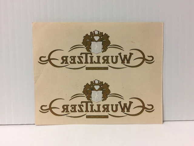 "Papel Dúplex De Transferencia De Calcomanías Wurlitzer De Colección -- ""Raro"
