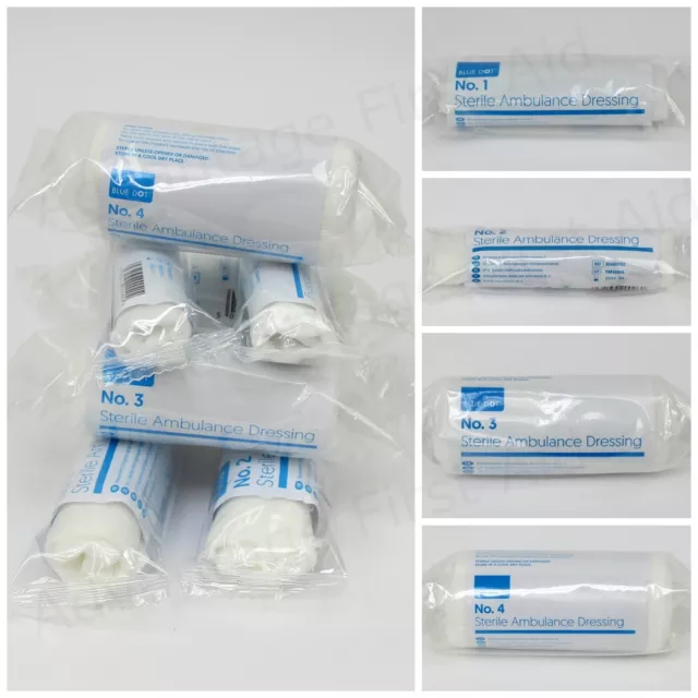 Ambulance Dressings - Sterile, Thick Absorbent Pad. Trauma / Emergency Bandage.