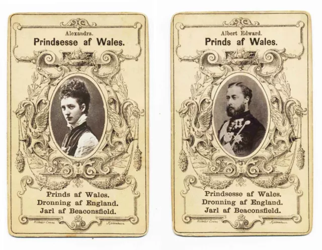 c1875 PRINCE of WALES & ALEXANDRA - 2 CDV PORTRAITS by Hitmar Crone-Kjoebenhaon