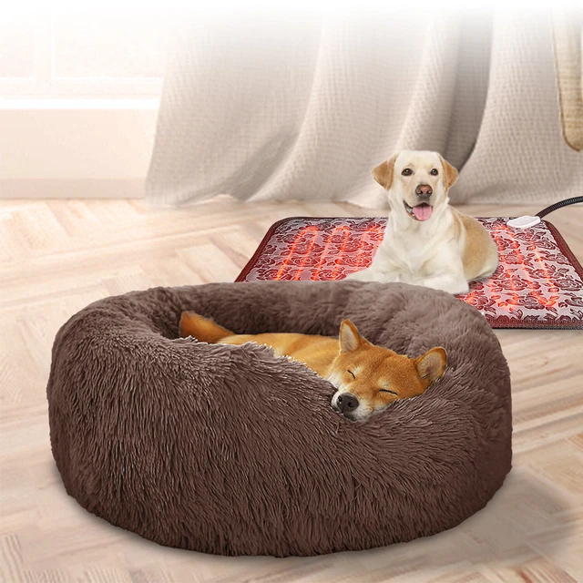 Donut Plush Pet Dog Cat Bed Fluffy Soft Warm Calming Bed Sleeping Kennel Nest 6