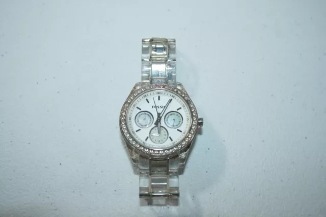 Fossil watch clear band sale