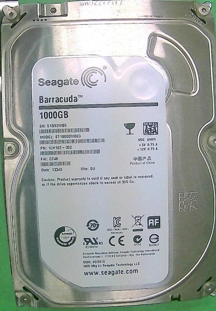 Seagate ST1000DM003 1CH162-302 FW:CC46 1TB 3.5" Sata HDD