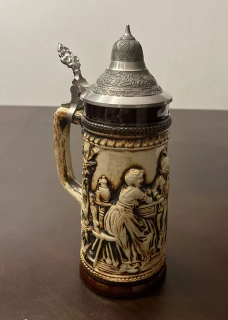 Vintage Original GERZIT  GENZ Lidded German Beer Stein 9"