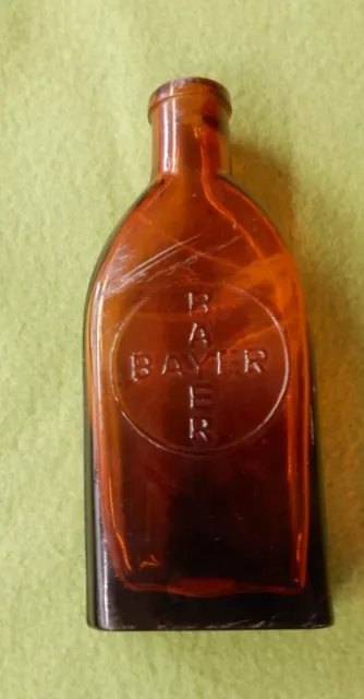 Glasflasche, alt, braun, Pressglas, Stopfenflasche, Bayer, Bayerkreuz