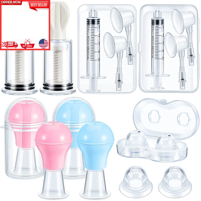 8 Pieces Nipple Suction Cups Nipple Corrector Sucker Nipple Pullers Aspirator