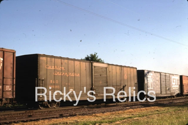 Original Slide B&O 489093 Boxcar DF-22 Baltimore Ohio 1987 Action GTW 375102