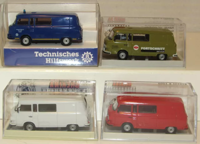 Brekina Konvolut • IFA Barkas B 1000 • DDR Kleinbusse Fortschritt THW • H0 1:87