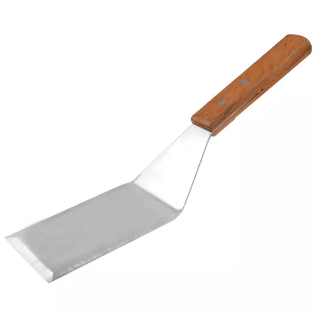 Manche en bois en acier inoxydable avec lame lisse Spatule large 11.2" de Long