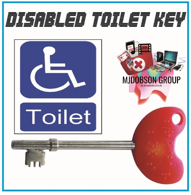RADAR TOILET KEY Red Top GENUINE Disabled Bathroom Door Access Sign on ...