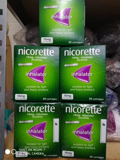 INALATORE NICORETTE 5 SCATOLE 100 CARTUCCE 15mg NICOTINA SCADENZA MARZO 2025 NUOVO INALATORE NICORETTE 5 SCATOLE 100 CARTUCCE 15mg NICOTINA SCADENZA MARZO 2025 NUOVO