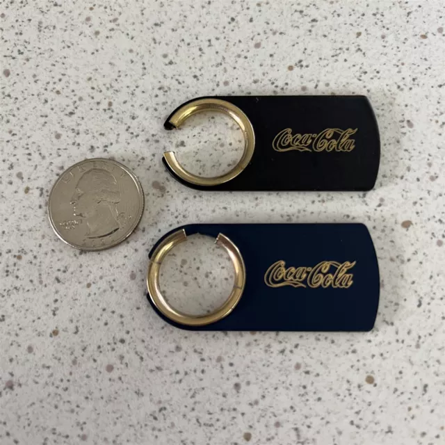 Lot of 2 Coke Coca-Cola Metal Keychains Key Rings #44811