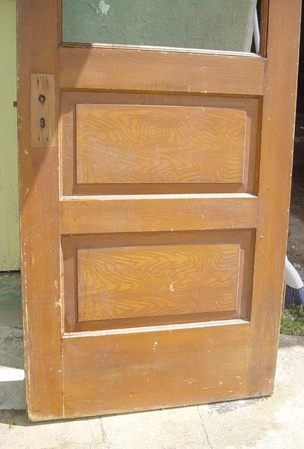 Schoolroom Type Door 2 Pane & Window  No Glass 30 x 80"  Brown Salvage 3