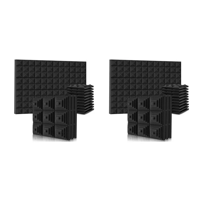 24 Pcs Acoustic Foam Panel,Sound Insulation Foam Panel,Noise Reduction Mat, D5X5