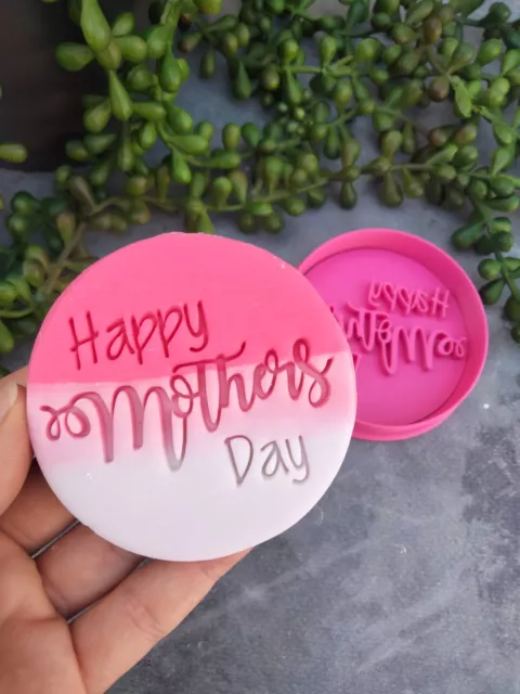 Happy Mothers Day Cookie Fondant Stamp Embosser and Cutter