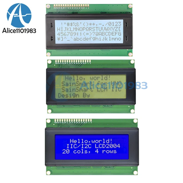2004 LCD DISPLAY Modul Charakter 20x4 schwarzlicht grau gelb blau EUR 6 ...