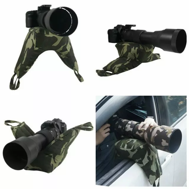 Camo Empty Unfilled Bean Bag Support Lens Camera Video Outdoor Watching Photo