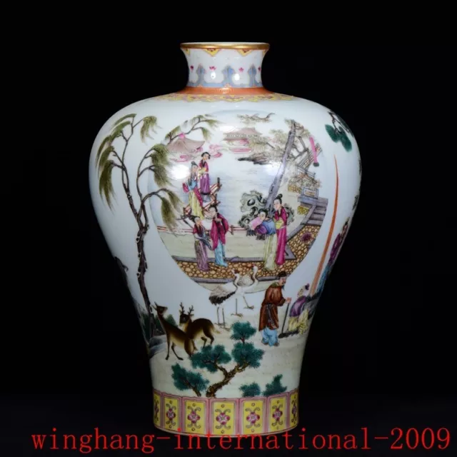 China pastel famille rose porcelain character story Zun Cup Bottle Pot Vase Jar
