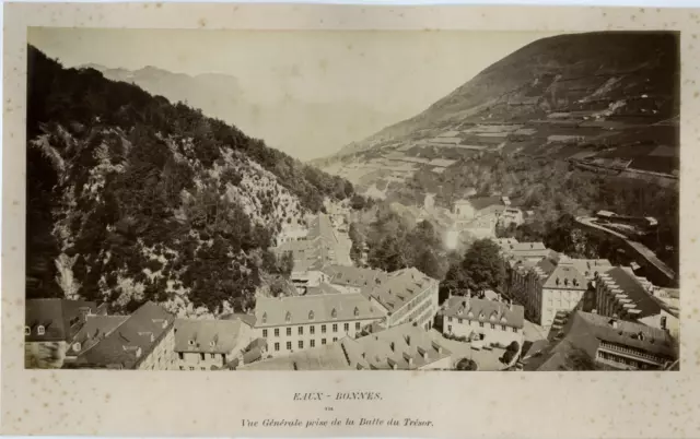 Neurdein, France, Eaux Bonnes vintage albumen print, France, Vue Générale prise