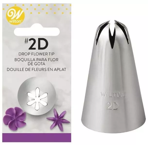 Wilton Drop Flower Nozzle Tip #2D Piping Buttercream Frosting Flowers Cupcakes