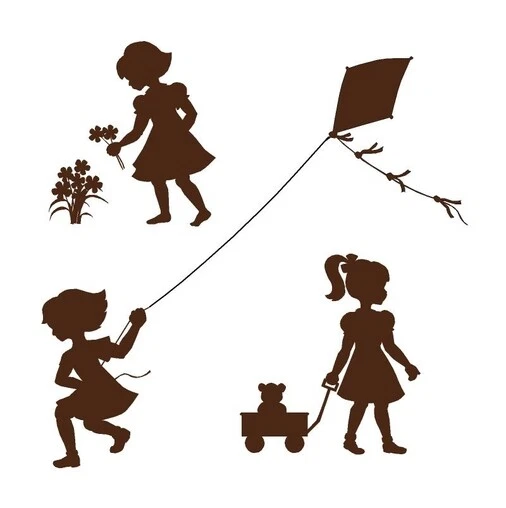 Elephants on the Wall E 5-1407 Silhouette Girls - Paint It Yourself