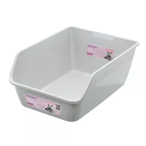 Paws & Claws Deep Cat Litter Tray  High Wall Pet Toilet Tray Raised Box