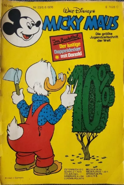 Walt Disneys Micky Maus Nr. 23 5.6.1976 (ehapa) Ohne Spiel- und Bastelteil