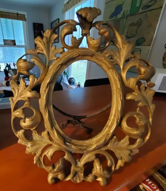 Antique ~Victorian~ Art Nouveau  Solid Brass Picture Frame, Easel Back or Hang 3