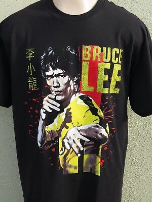 Bruce Lee T-Shirt Karate Kung Fu Arti Marziali Giallo Tuta Fist Of Fury Film