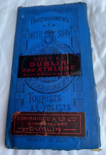 Bartholomew's New Reduced Survey Tourists & Cyclist Sheet 6 Dublin And Athlone