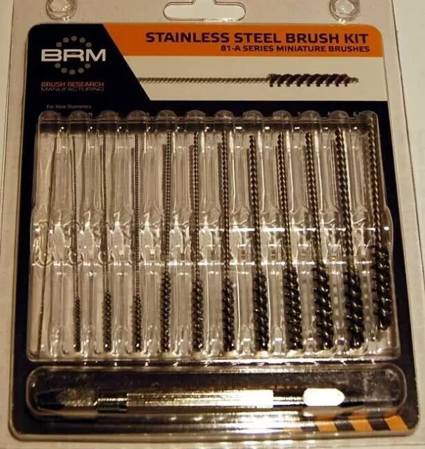 12 Pcs. BRM 81A Stainless Metric Miniature Brushes Kit for Deburring Small Holes
