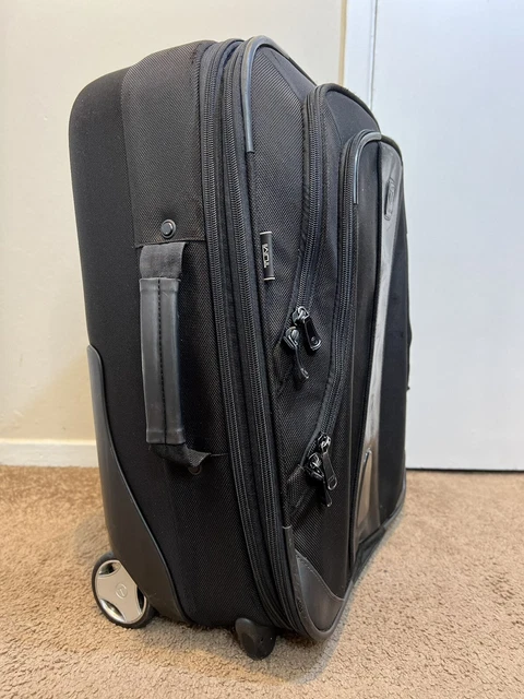 TUMI T TECH Black 21” Upright Expandable Wheeled Carry On Suitcase # 57621D GUC 3