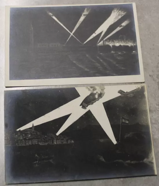2 seltene Ansichtskarte Luftangriff Venedig Veneto Venezia 1915 marincovich Pola